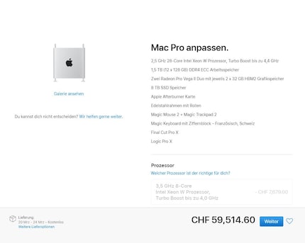 La configuration d'usine la plus chère du Mac Pro.