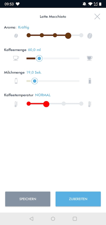 Es ist schwierig die richtige Milchmenge abzuschätzen, da der Hersteller diese in Sekunden angibt.
