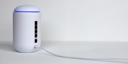 1 x RJ45 WAN (Gigabit), 4 x RJ45 LAN (Gigabit), collegamento alla rete
