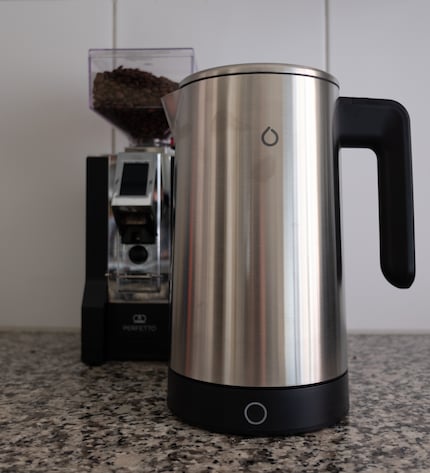Freshly ground coffee beans and perfectly tempered water.