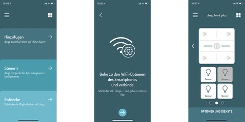 Dopo pochi clic, l'interruttore a parete appare nell'app.
