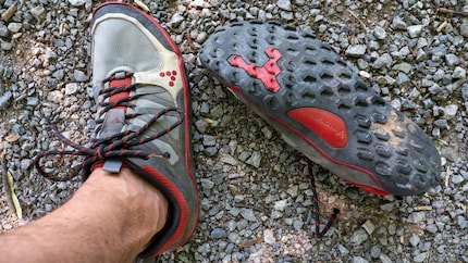 Much shoe, little sole: My now rather worn-out Vivobarefoot shoes.