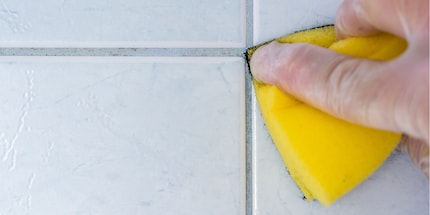 Use your electric toothbrush for an effortless cleanse of your tile grooves.