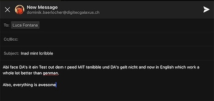 La mia email a Luca Fontana, scritta con l’Apple Pencil su Outlook. Gliel’ho mandata così, senza contesto.