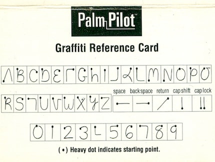 Il sistema «Graffiti» è stato il tentativo di Palm di dotare il proprio notebook digitale della tecnologia di riconoscimento della scrittura a mano negli anni ‘90