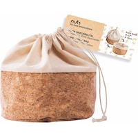 Nuts Bread bag with cord, cotton XS cork/beige, 12 cm