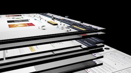 The 2D interface becomes a 3D interface that can be viewed and manipulated. Image: Felix Schulz