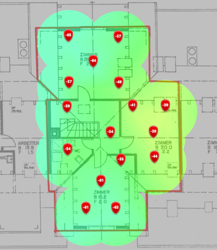 Signal 2,4 GHz au deuxième étage