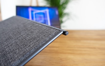 The underside of the keyboard cover.
