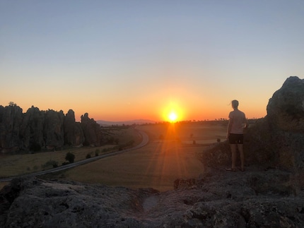 Sur la « terrasse » au coucher du soleil.