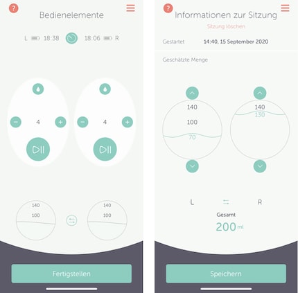 L'application pendant le fonctionnement (à gauche) et après le tirage (à droite).