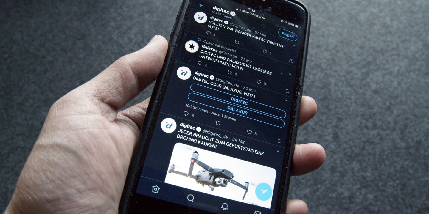 Digitec Galaxus flutete Twitter mit Tweets. Foto: Armin Tobler