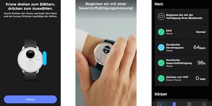 L'introduction sur le téléphone portable me montre ce que la ScanWatch peut faire.