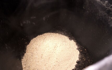 Slowly does it with the sand, or it’ll swirl about.
