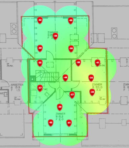 2.4 GHz signal range on the second floor of the top storey duplex