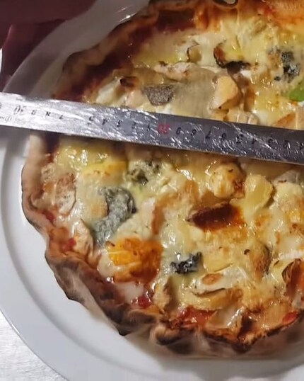 La pizza de Benoit terminée