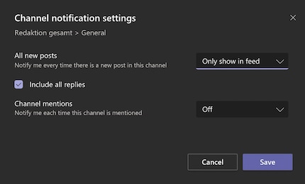 Der Custom Notifications Screen