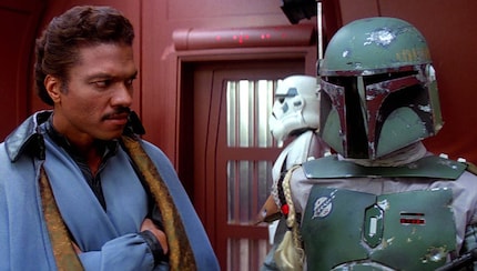 Questo è Boba Fett, sulla destra, interpretato da Jeremy Bulloch nel 1980.