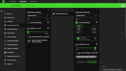 Die Einstellungen in Razer Synapse sind verwirrend.