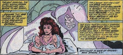 Chthon lors de la naissance de Wanda et Pietro.