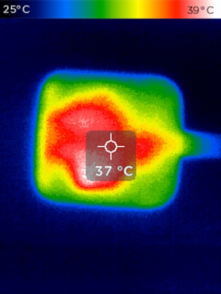 Immagine termica dell'X6 verso la fine del test.