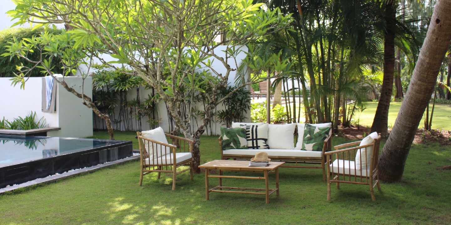 Bamboo furniture for a tropical touch.