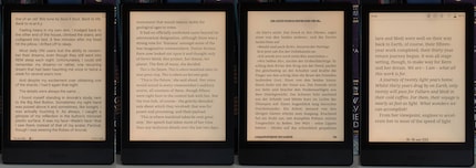 Von Links: NeoReader, Google Play Books, Kindle, Tolino.