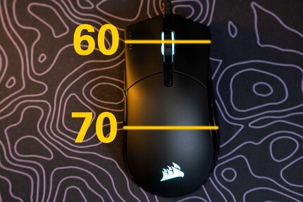 Masse der Sabre RGB Pro in Millimeter.