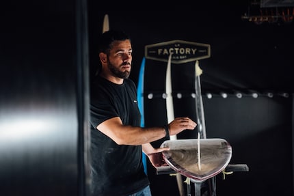 Shaper Carlos Lopez in his realm.