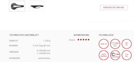  ... versus leichtes Gel von Selle Italia.