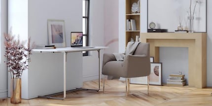 Ruck, zuck, ist das Bett weg und das Homeoffice da. Bild: Pinterest