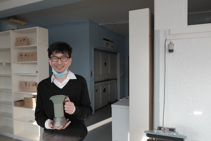Taro in his roastery in Zurich