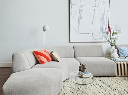 A single striped pillow is all you need to set accents. Image: HK Living