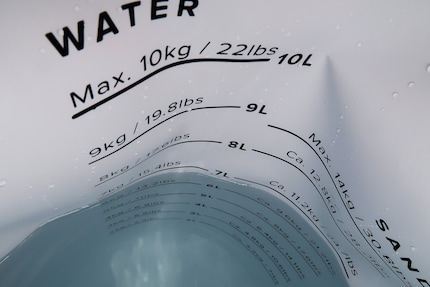 Allenamento con sette chili d’acqua.
