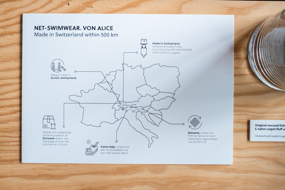 «Viel wichtiger als teure Nachhaltigkeitszertifikate ist, dass eine Modemarke transparent ist und ihre Wertschöpfungskette offen legt», so Andreas. Hier: die Wertschöpfungskette der Bademode von Neumühle.