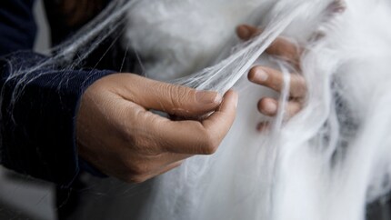 The Spinnova fibres woven into fabric. Image: Spinnova