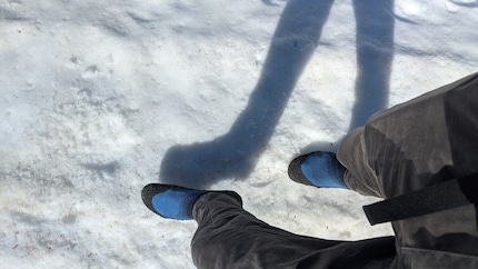 Sulla neve e sul ghiaccio, almeno non corro il rischio di piedi sudati.
