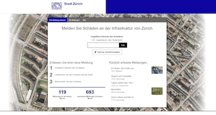 Hier kannst du schlimmere oder weniger schlimme Schäden an der Infrastruktur melden.