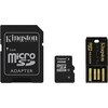 Kingston microSDHC 16GB Class 4 mit SD und USB Adapter (microSDHC, 16 GB)