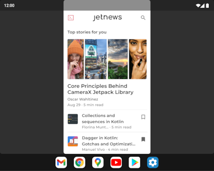 Un'app non ancora ottimizzata per schermi grandi.