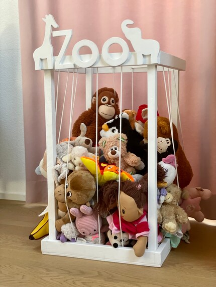 The zoo of stuffed animals.