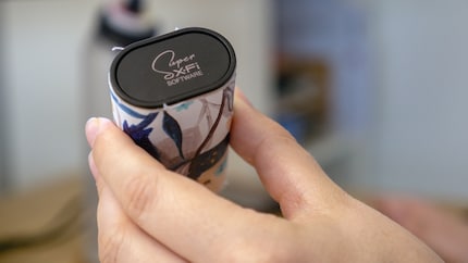 Anne’s creatively decorated container for her in-ear buds by Creative.