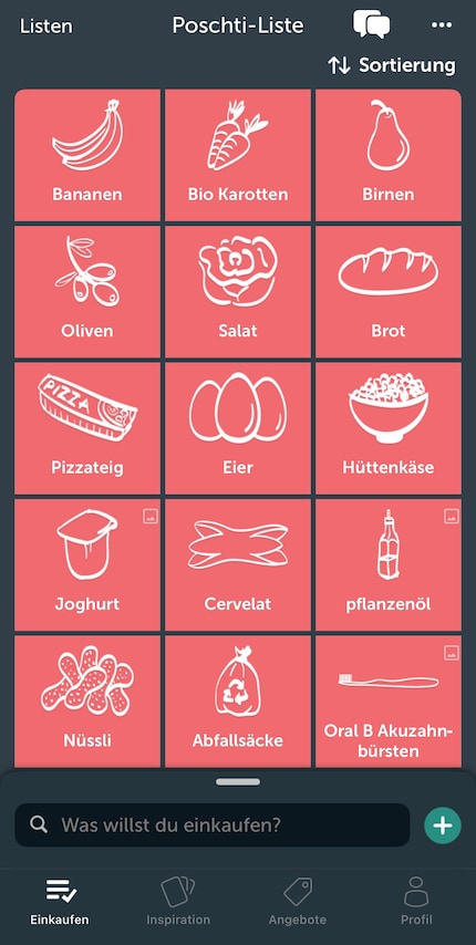 Je fais mes courses avec l'appli « Bring » ...