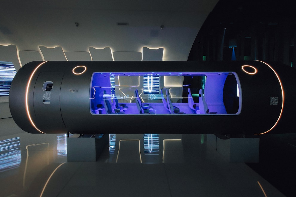 Un modello dell’hyperloop di Zeleros mostrato per la prima volta all'Expo 2020.