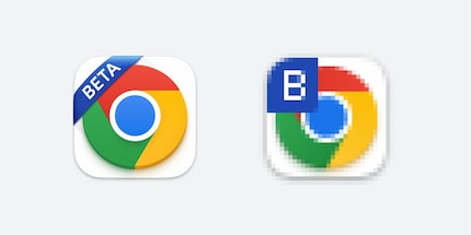 Le mot « Beta » devient un « B »
