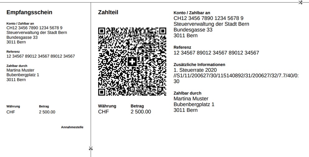 Muster einer QR-Rechnung