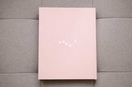 Not a childish design, but a child-friendly one: an abstracted mobile decorates the back of the book.