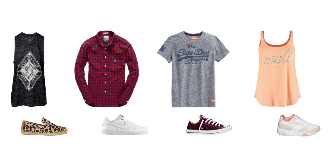 Schenk deiner Lieblingshose neue Freunde: Schuhe und Shirts in schönen Kombis