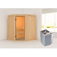 Woodfeeling Sauna Faurin accès d'angle (4,5 kW de contrôle interne)