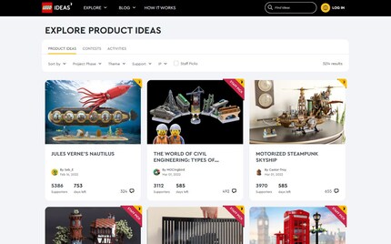 You can browse all of the current submissions on the Lego Ideas website.